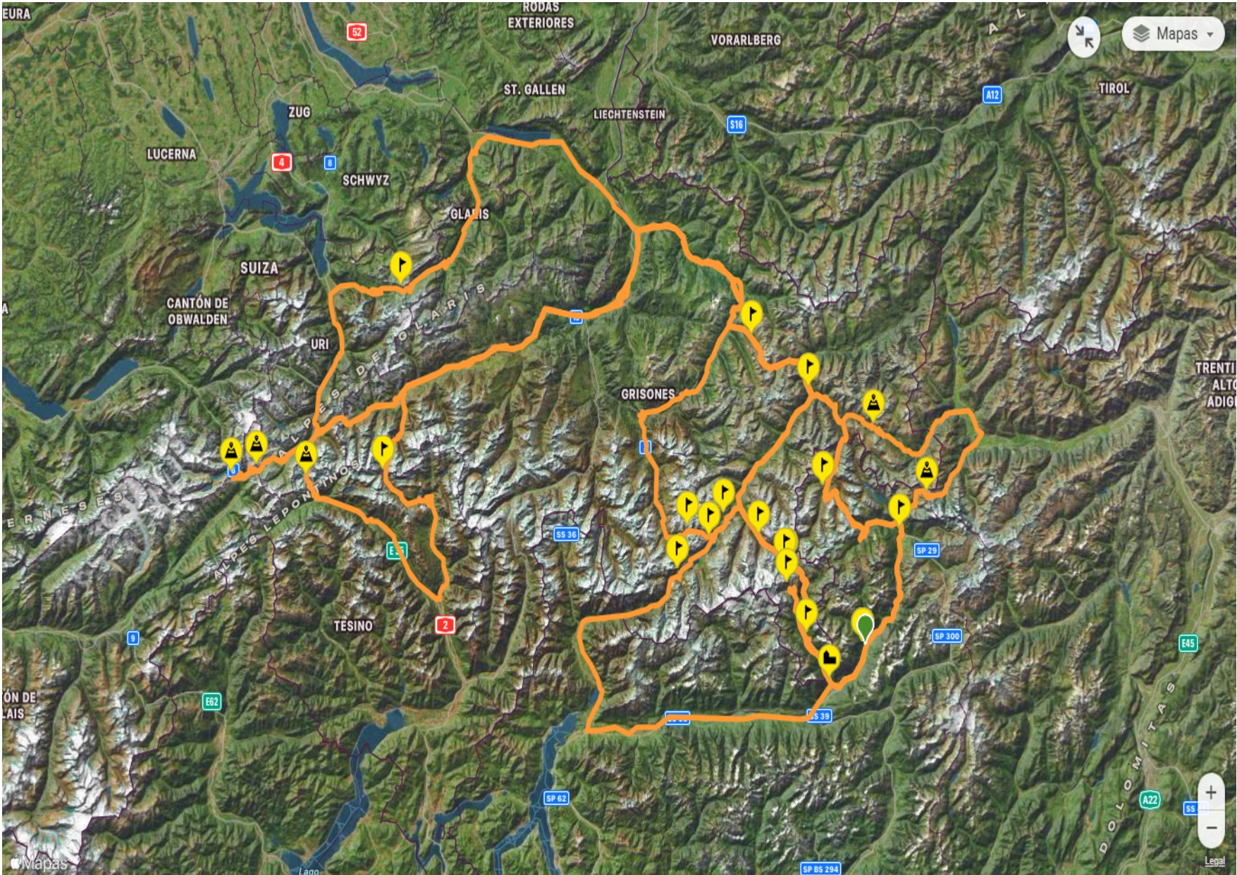 Ruta GPX Pasos clásicos suizos
